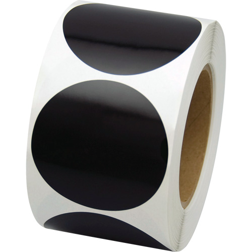 Pastilles de marquage color&eacute;es, Cercle, 3" lo x 3" la, Noir, Vinyle NRZ Safety Inc.