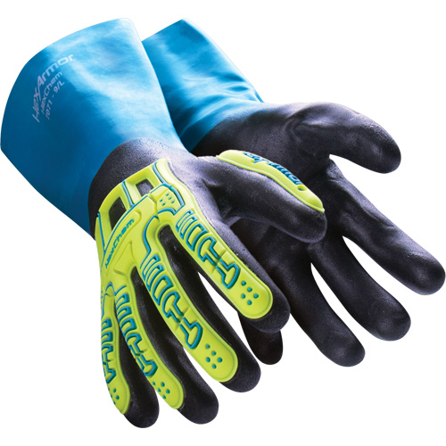 Gants r&eacute;sistants aux produits chimiques HexChem, Taille 6/T-petit, Nitrile NRZ Safety Inc.