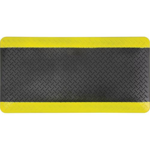Tapis antifatigue, Losange, 1-2/3' x 3-1/4' x 3/4", Noir/Jaune, Polyur&eacute;thane NRZ Safety Inc.