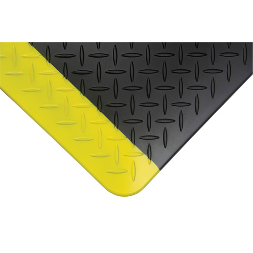 Tapis antifatigue, Losange, 1-2/3' x 3-1/4' x 3/4", Noir/Jaune, Polyur&eacute;thane NRZ Safety Inc.