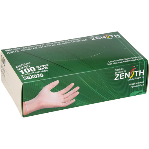 Disposable Gloves, Large, Vinyl, 4.5-mil, Powder-Free, Clear, Class 2 NRZ Safety Inc.