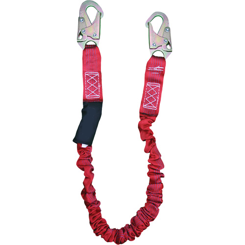 Longe amortisseuse interne ShockSorb, 6', Point d'ancrage &agrave; Crochet mousqueton, Crochet mousqueton aux jambes, Polyester NRZ Safety Inc.