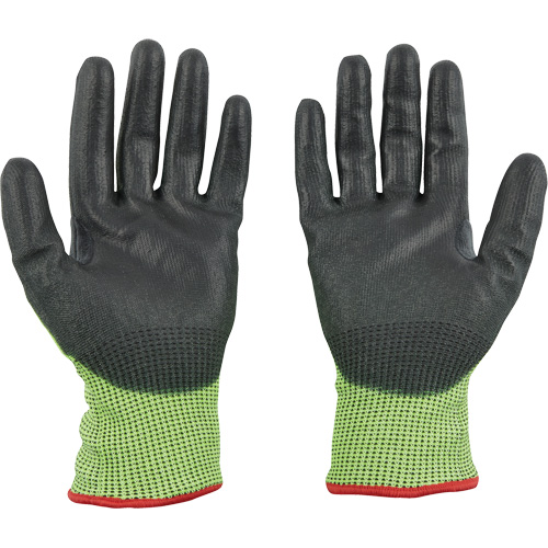 Gants &agrave; haute visibilit&eacute; enduits par trempage, Taille Petit, Calibre 15, Rev&ecirc;tement Polyur&eacute;thane, Enveloppe en Poly&eacute;thyl&egrave;ne, ASTM ANSI niveau A5 NRZ Safety Inc.
