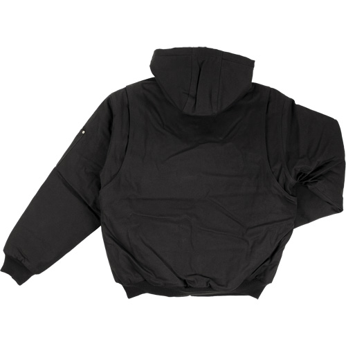 Blouson d'aviateur en toile lourde avec capuchon, Hommes, Moyen (grande taille), Noir NRZ Safety Inc.