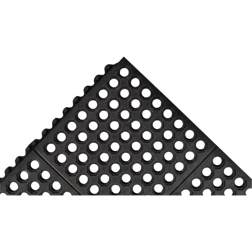 Tapis antifatigue &agrave; imbrication Cushion-Ease 550, &agrave; fentes, 3' x 3' x 3/4", Noir, Caoutchouc NRZ Safety Inc.