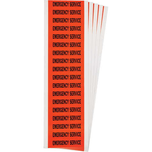 &eacute;tiquette de tension pour conduit  Emergency Service , 1/2" x 2-1/4", &eacute;toffe/Vinyle, Anglais NRZ Safety Inc.