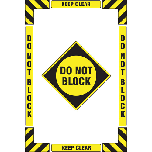 "Keep Clear Do Not Block" Floor Marking Kit, Adhesive, English with Pictogram NRZ Safety Inc.