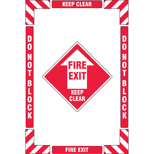 Trousse de marquage du sol ?Fire Exit? (sortie de secours), Adh&eacute;sif, Anglais avec pictogramme NRZ Safety Inc.