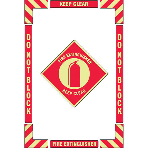 Trousse de marquage du sol ?Fire Extinguisher? (extincteur), Adh&eacute;sif, Anglais avec pictogramme NRZ Safety Inc.