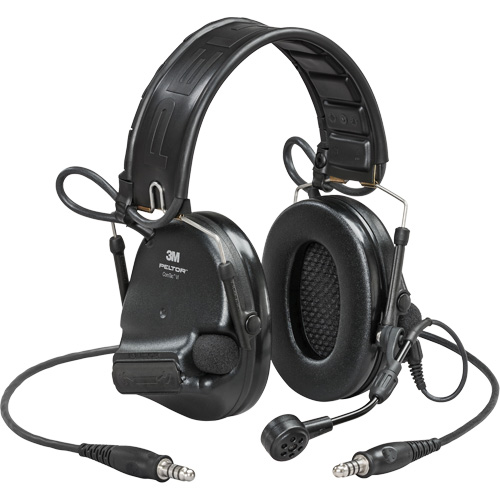 Casque VI NIB avec deux fils de sortie et rail arc Peltor ComTac, Style Bandeau, 23 dB NRZ Safety Inc.