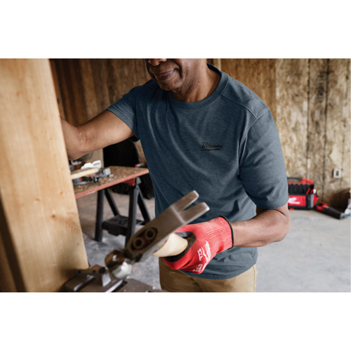 Hybrid Work Tee Shirt, Men's, Small, Blue NRZ Safety Inc.