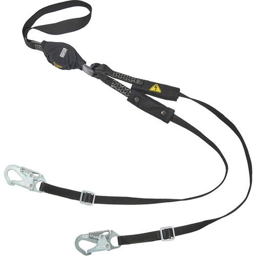Longe utilitaire &agrave; amortisseur d'&eacute;nergie V-Series, 6', Point d'ancrage &agrave; Crochet mousqueton, Crochet mousqueton aux jambes, Nylon NRZ Safety Inc.
