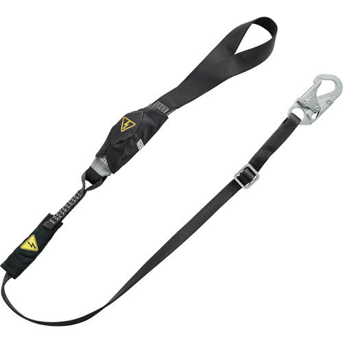 Longe utilitaire &agrave; amortisseur d'&eacute;nergie V-Series, 6', Point d'ancrage &agrave; Crochet mousqueton, Crochet mousqueton aux jambes, Nylon NRZ Safety Inc.