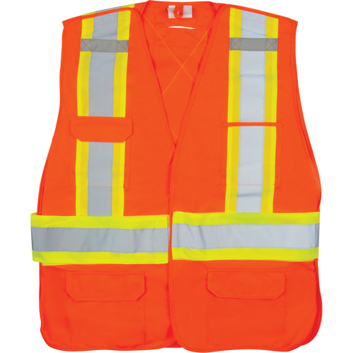 CSA-Compliant High-Visibility Surveyor Vest, High Visibility Orange, Large, Polyester NRZ Safety Inc.
