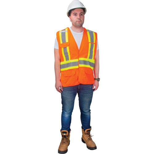 CSA-Compliant High-Visibility Surveyor Vest, High Visibility Orange, Large, Polyester NRZ Safety Inc.
