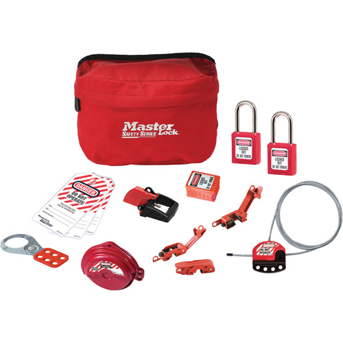 Trousse de cadenassage standard avec cadenas en thermoplastique Zenex, Ensemble &eacute;lectrique/Vanne, 14 composants compris NRZ Safety Inc.