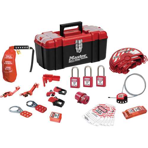 Trousse de cadenassage standard avec cadenas en thermoplastique Zenex, Ensemble &eacute;lectrique/Vanne, 27 composants compris NRZ Safety Inc.
