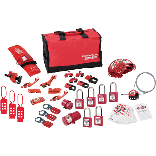 Trousse de cadenassage avec cadenas en thermoplastique de qualit&eacute; sup&eacute;rieure Zenex, Ensemble &eacute;lectrique/Vanne, 34 composants compris NRZ Safety Inc.