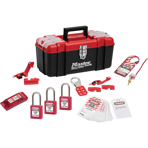 Trousse de cadenassage standard avec cadenas en thermoplastique Zenex, Ensemble &eacute;lectrique, 14 composants compris NRZ Safety Inc.
