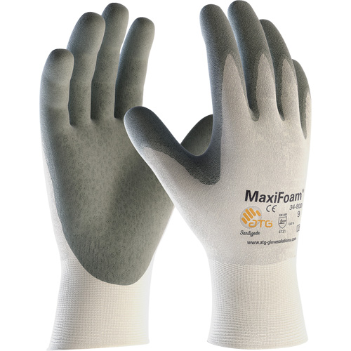 Gants en tricot sans couture de qualit&eacute; sup&eacute;rieure ATG MaxiFoam, Grand, R&ecirc;vetement Nitrile, Calibre 15, Enveloppe en Nylon NRZ Safety Inc.