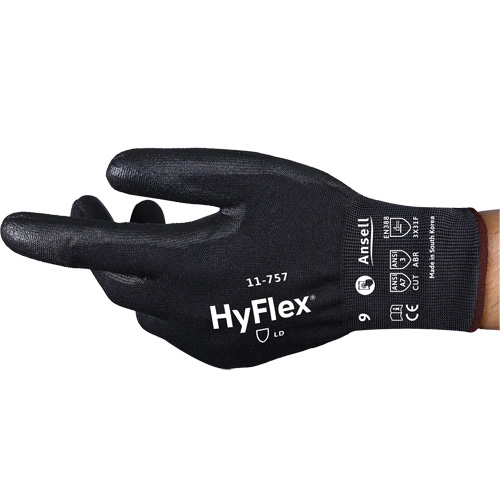 Gants r&eacute;sistant aux coupures Hyflex 11-757, Taille 8, Calibre 18, Rev&ecirc;tement Polyur&eacute;thane, Enveloppe en Intercept, ASTM ANSI niveau A7/EN 388 niveau F NRZ Safety Inc.