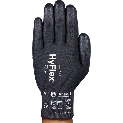 Gants r&eacute;sistant aux coupures Hyflex 11-757, Taille 8, Calibre 18, Rev&ecirc;tement Polyur&eacute;thane, Enveloppe en Intercept, ASTM ANSI niveau A7/EN 388 niveau F NRZ Safety Inc.