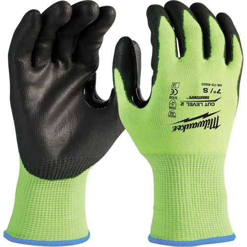 High-Visibility Cut-Resistant Gloves, Size Small, 15 Gauge, Nitrile/Polyurethane Coated, Polyethylene Shell, ANSI/ISEA 105 Level 2 NRZ Safety Inc.