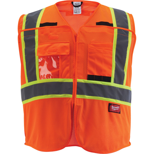Veste de s&eacute;curit&eacute; pour signaleur, Orange haute visibilit&eacute;, Moyen/Petit NRZ Safety Inc.