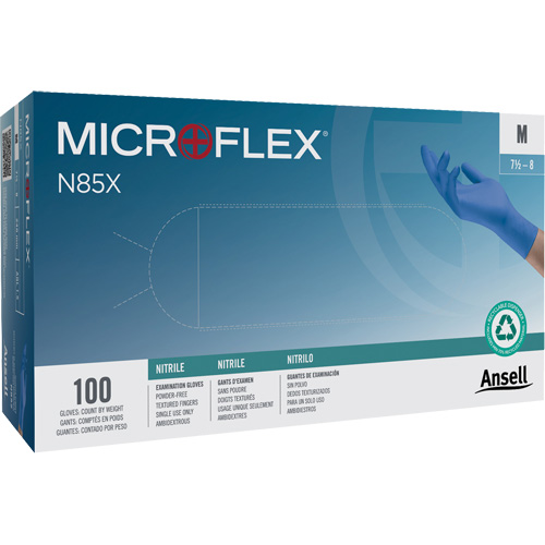 Microflex&reg; N85 Gloves, X-Small, Nitrile, 3.5-mil, Powder-Free, Blue, Class 2 NRZ Safety Inc.