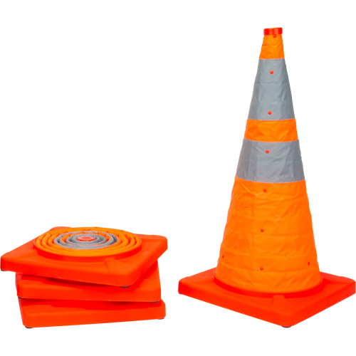 C&ocirc;ne de signalisation repliable, 28" h, Orange NRZ Safety Inc.