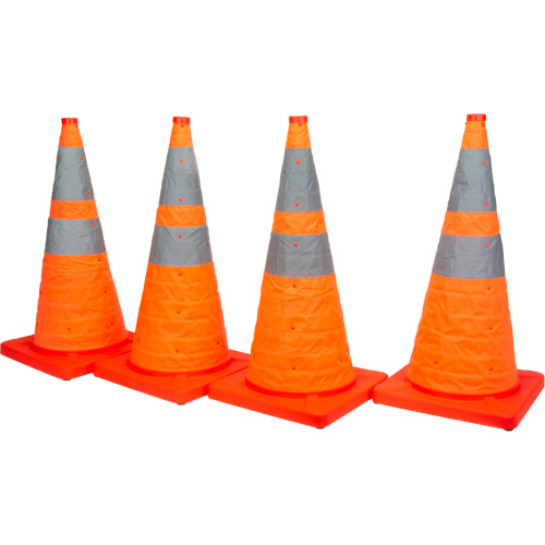 C&ocirc;ne de signalisation repliable, 28" h, Orange NRZ Safety Inc.