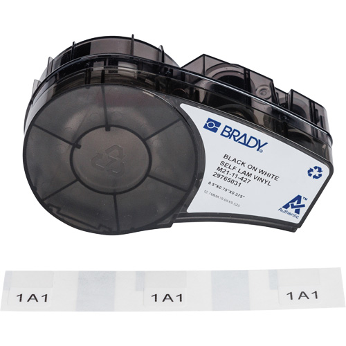 Self-Laminating Wrap Around Labels with Ribbon, Black NRZ Safety Inc.