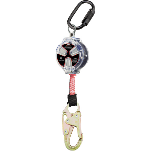 Cordage de s&eacute;curit&eacute; autor&eacute;tractable avec petit mousqueton Dynamic, 6', Polyester, Pivotant NRZ Safety Inc.