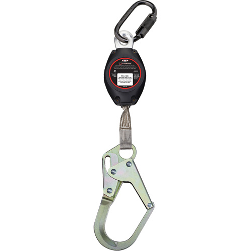 Cordage de s&eacute;curit&eacute; autor&eacute;tractable avec mousqueton moyen Dynamic, 7', Polyester, Pivotant NRZ Safety Inc.