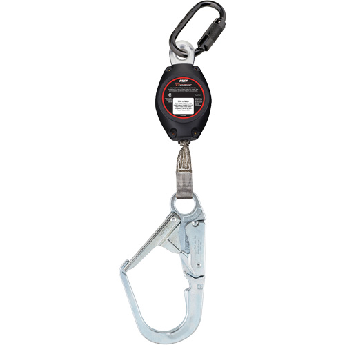 Cordage de s&eacute;curit&eacute; autor&eacute;tractable avec grand mousqueton Dynamic, 7', Polyester, Pivotant NRZ Safety Inc.