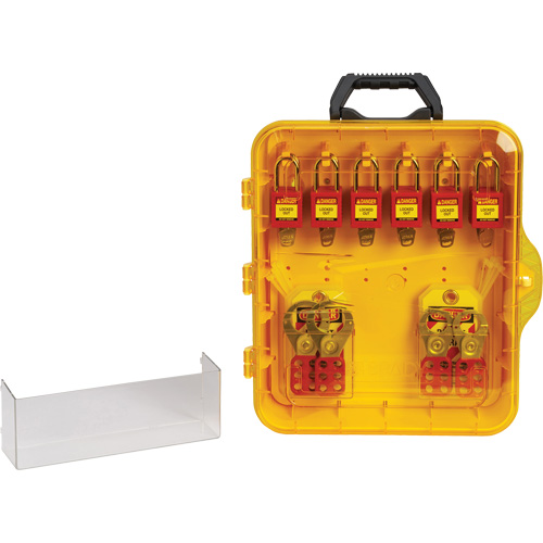 Station de cadenassage avec cadenas de s&eacute;curit&eacute; en nylon &agrave; cl&eacute; utilisant des cl&eacute;s diff&eacute;rentes, Cadenas Plastique, Capacit&eacute; de 12, Cadenas Compris NRZ Safety Inc.