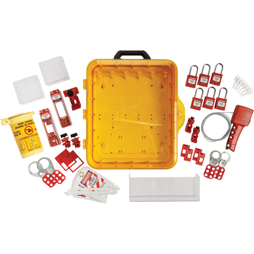 Station de cadenassage &eacute;lectrique avec cadenas de s&eacute;curit&eacute; en nylon utilisant des cl&eacute;s diff&eacute;rentes, Cadenas Plastique, Capacit&eacute; de 60, Cadenas Compris NRZ Safety Inc.