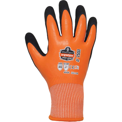 ProFlex 7551 Coated Cut-Resistant Winter Work Gloves, Size Small, 10/13 Gauge, Nitrile/Rubber Latex Coated, HPPE Shell, ASTM ANSI Level A5/EN 388 Level E NRZ Safety Inc.