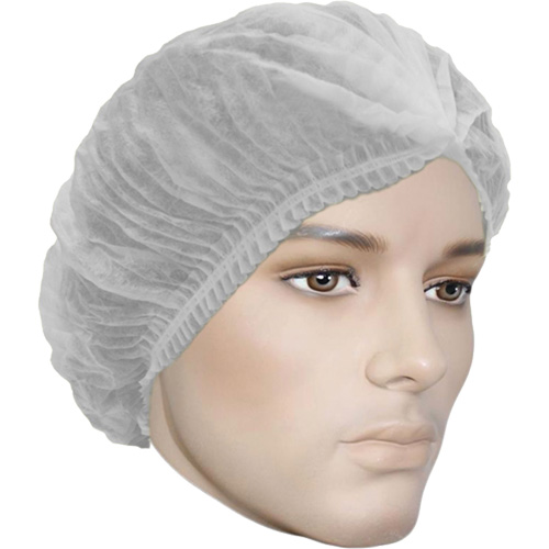 Cova-Cap Pleated Bouffant Cap, Polypropylene, 21", White NRZ Safety Inc.
