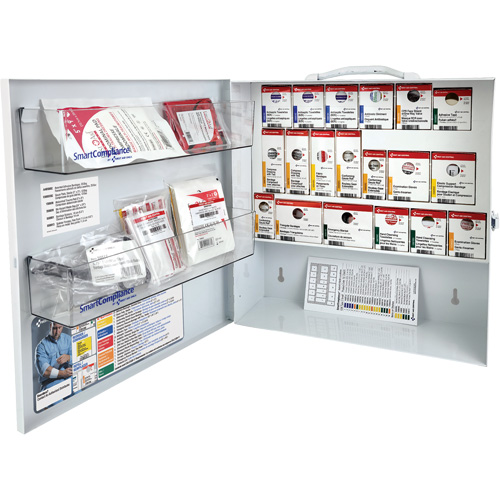 Armoire pour premiers soins SmartCompliance, R&eacute;pond &agrave; la norme CSA Z1220-17 type 2 environnements &agrave; faible risque, Petit (2-25 travailleurs) NRZ Safety Inc.