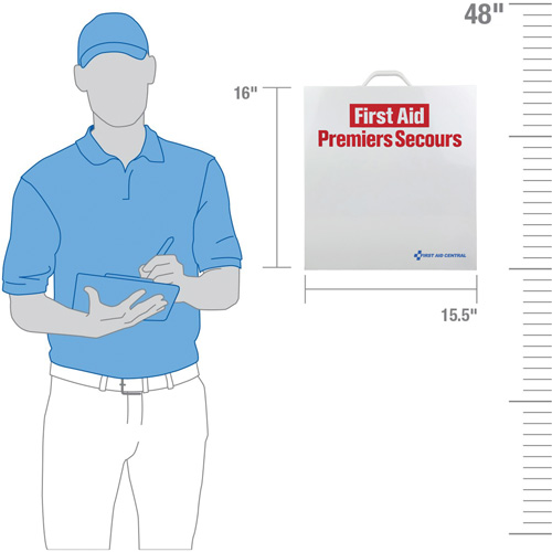 Armoire pour premiers soins SmartCompliance, R&eacute;pond &agrave; la norme CSA Z1220-17 type 2 environnements &agrave; faible risque, Moyen (26-50 travailleurs) NRZ Safety Inc.