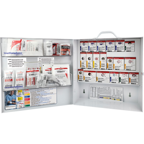 Armoire pour premiers soins SmartCompliance, R&eacute;pond &agrave; la norme CSA Z1220-17 type 2 environnements &agrave; faible risque, Moyen (26-50 travailleurs) NRZ Safety Inc.