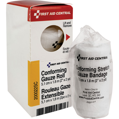 Recharge de bandage en gaze &eacute;tirable et conforme SmartCompliance, Rouleau, 6' lo x 2" la, St&eacute;rile, Dispositif m&eacute;dical Classe 1 NRZ Safety Inc.