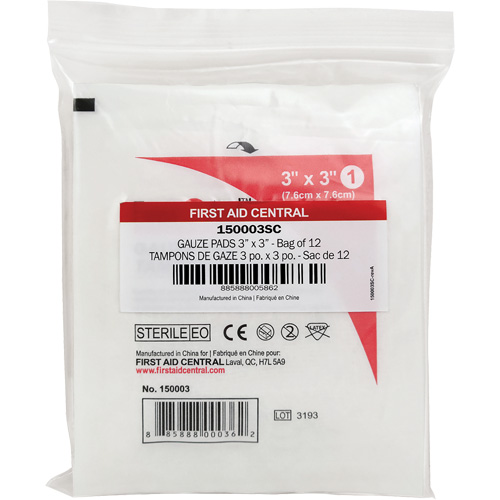 Recharge de gaze SmartCompliance, Tampon, 3" lo x 3" la, St&eacute;rile, Dispositif m&eacute;dical Classe 1 NRZ Safety Inc.
