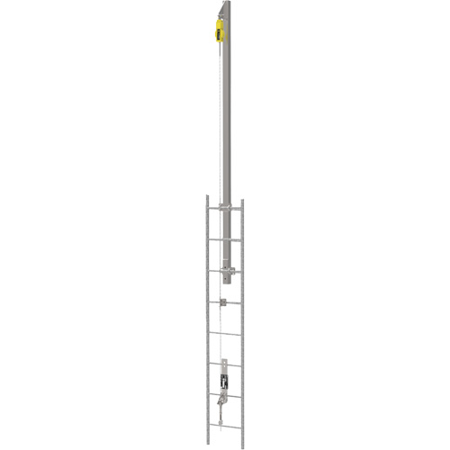 Latchways&reg; Vertical Ladder Lifeline with SRL Ladder Extension Post Kit, Stainless Steel NRZ Safety Inc.