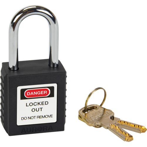 Verrouillage pour les consignations, Cadenas de s&eacute;curit&eacute;, Cl&eacute;s diff&eacute;rentes, Thermoplastique, Largeur de 1-1/2" NRZ Safety Inc.