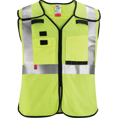 Gilet de s&eacute;curit&eacute; &agrave; maille d&eacute;tachable, Noir/Jaune lime haute visibilit&eacute;, Moyen/Petit NRZ Safety Inc.