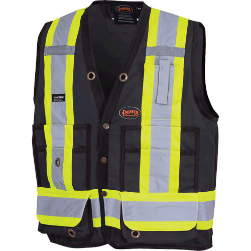 6692BK Veste de s&eacute;curit&eacute; pour arpenteur, Noir, Moyen, Polyester NRZ Safety Inc.