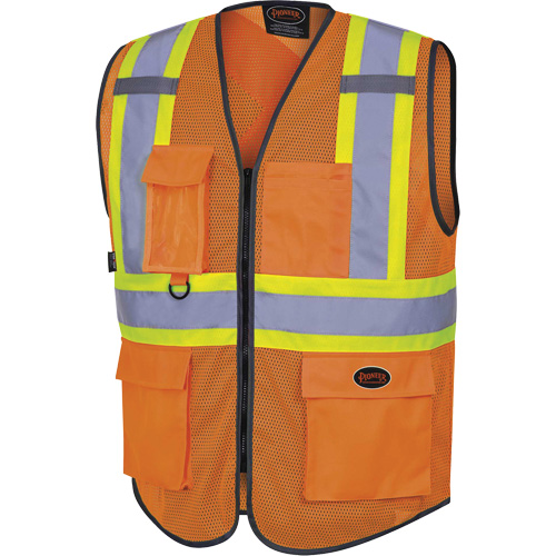 6960 Front Mesh Safety Vest, High Visibility Orange, Medium, Polyester NRZ Safety Inc.