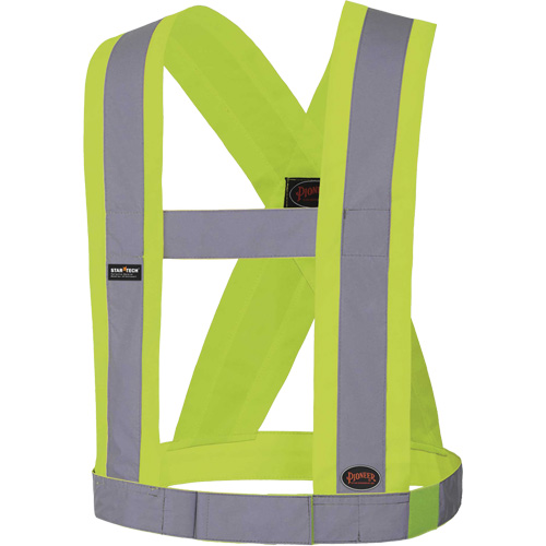5492 Bretelles de s&eacute;curit&eacute; r&eacute;glable de 4" de large, R&eacute;pond ou surpasse la norme CSA Z96 classe 2 - niveau 2, Jaune lime haute visibilit&eacute;, Couleur r&eacute;fl&eacute;chissante Argent, Taille unique NRZ Safety Inc.